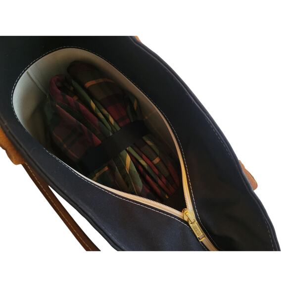 L.L.Bean HTF Picnic Zipper Canvas Tote Blanket Set Multi Plaid Used Once - Picture 3 of 15